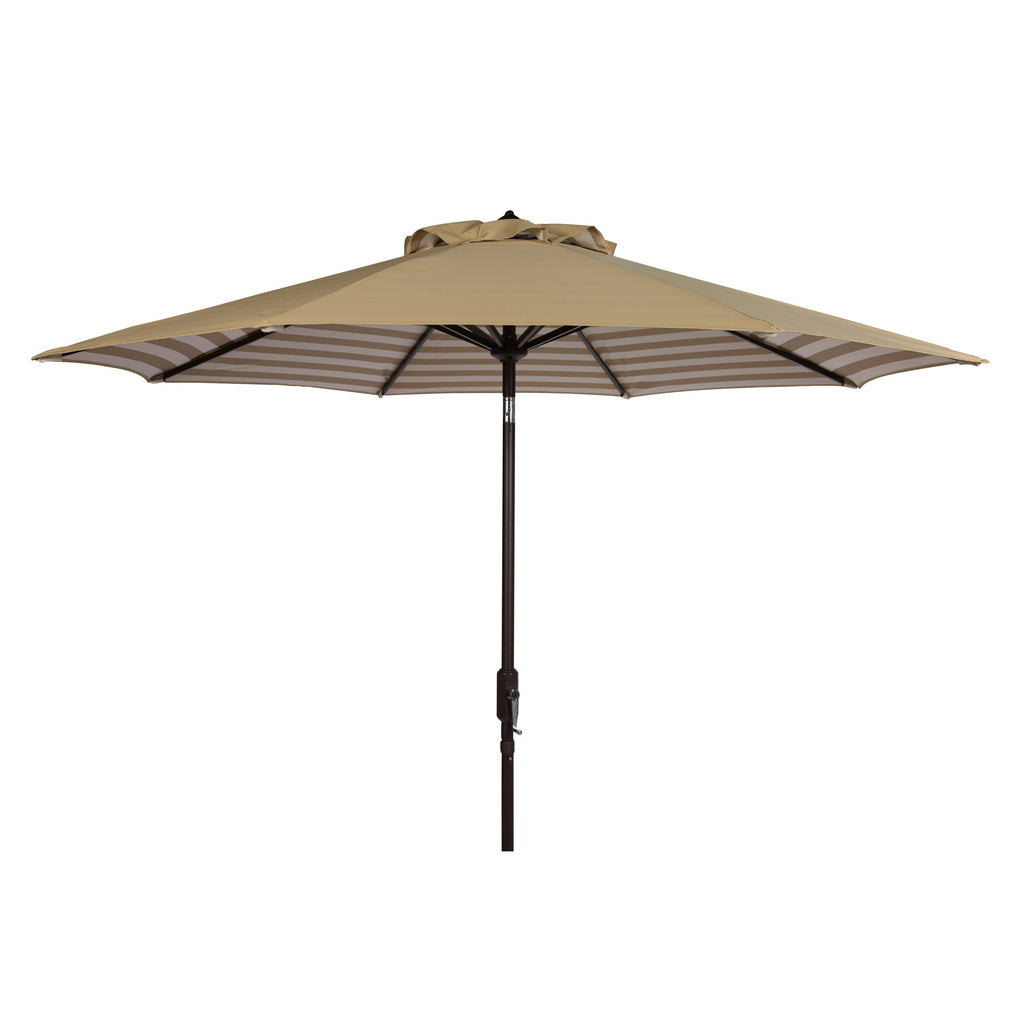 Parasol d'extérieur à manivelle rayé SAFAVIEH Hadire Inside Out de 9 pieds
