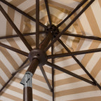Parasol d'extérieur à manivelle rayé SAFAVIEH Hadire Inside Out de 9 pieds