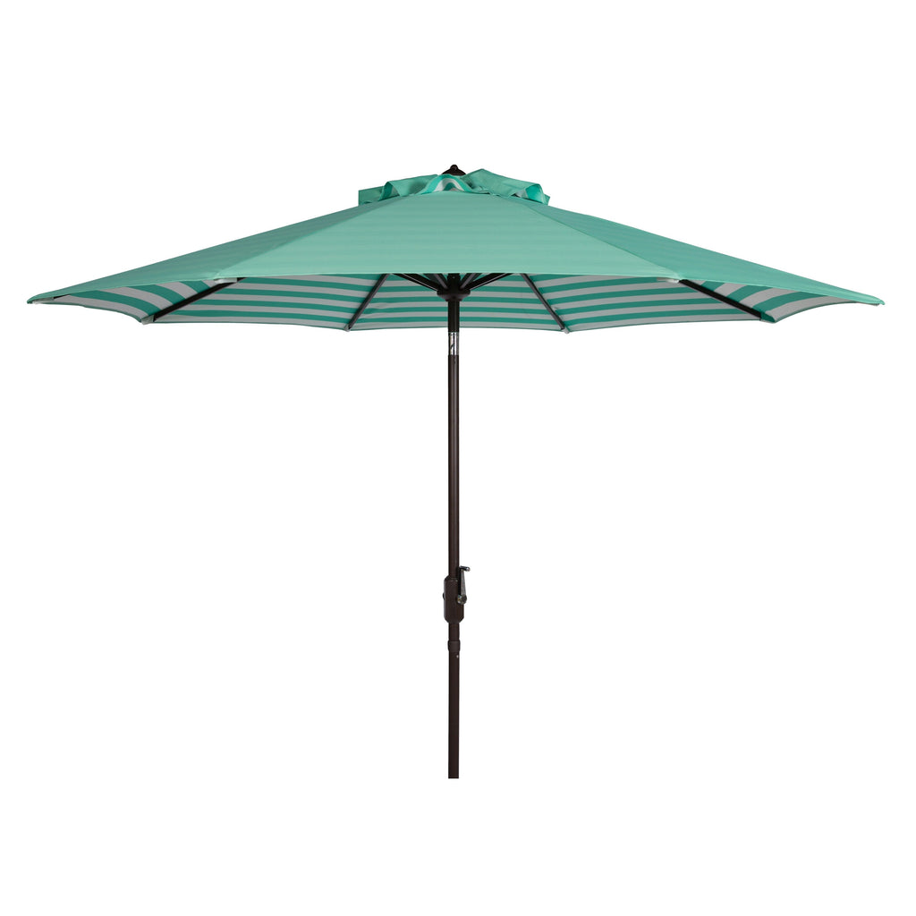 Parasol d'extérieur à manivelle rayé SAFAVIEH Hadire Inside Out de 9 pieds