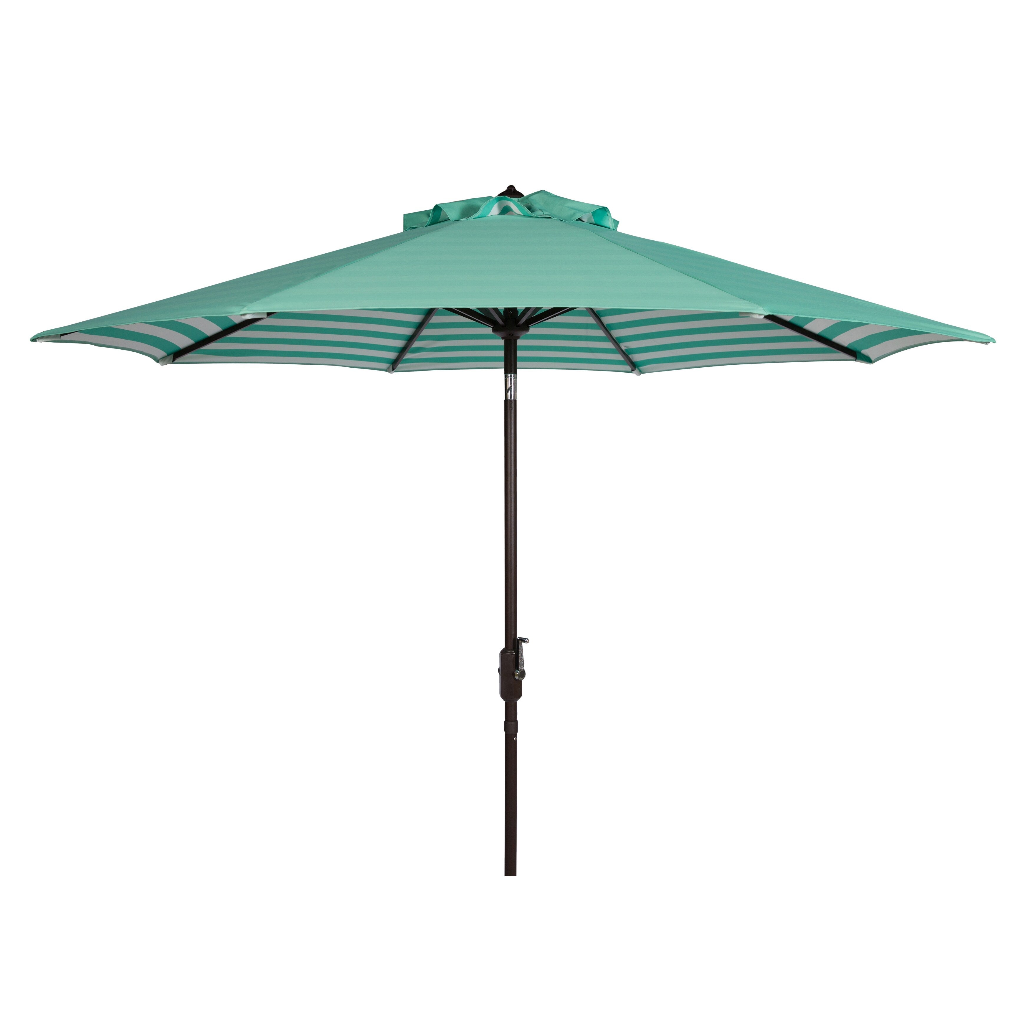 Parasol d'extérieur à manivelle rayé SAFAVIEH Hadire Inside Out de 9 pieds