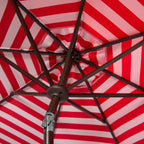 Parasol d'extérieur à manivelle rayé SAFAVIEH Hadire Inside Out de 9 pieds