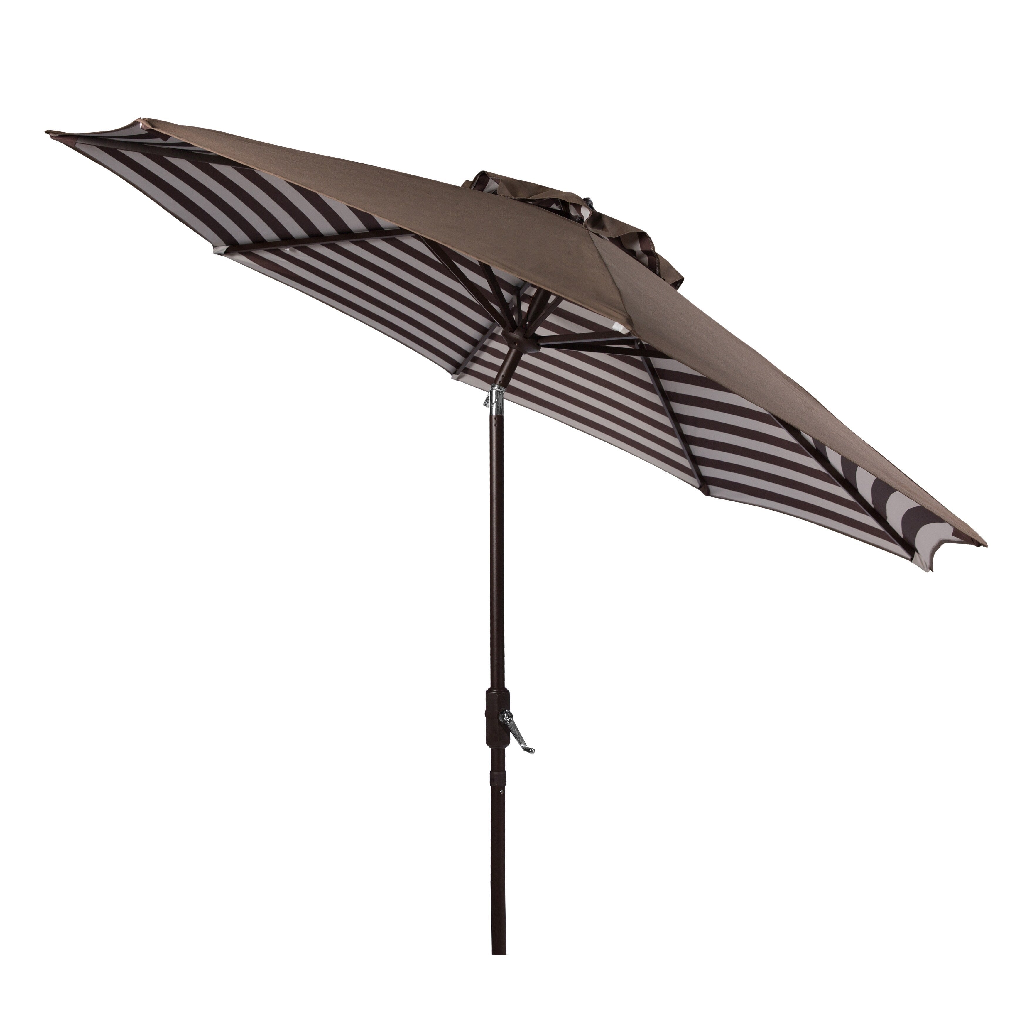 Parasol d'extérieur à manivelle rayé SAFAVIEH Hadire Inside Out de 9 pieds