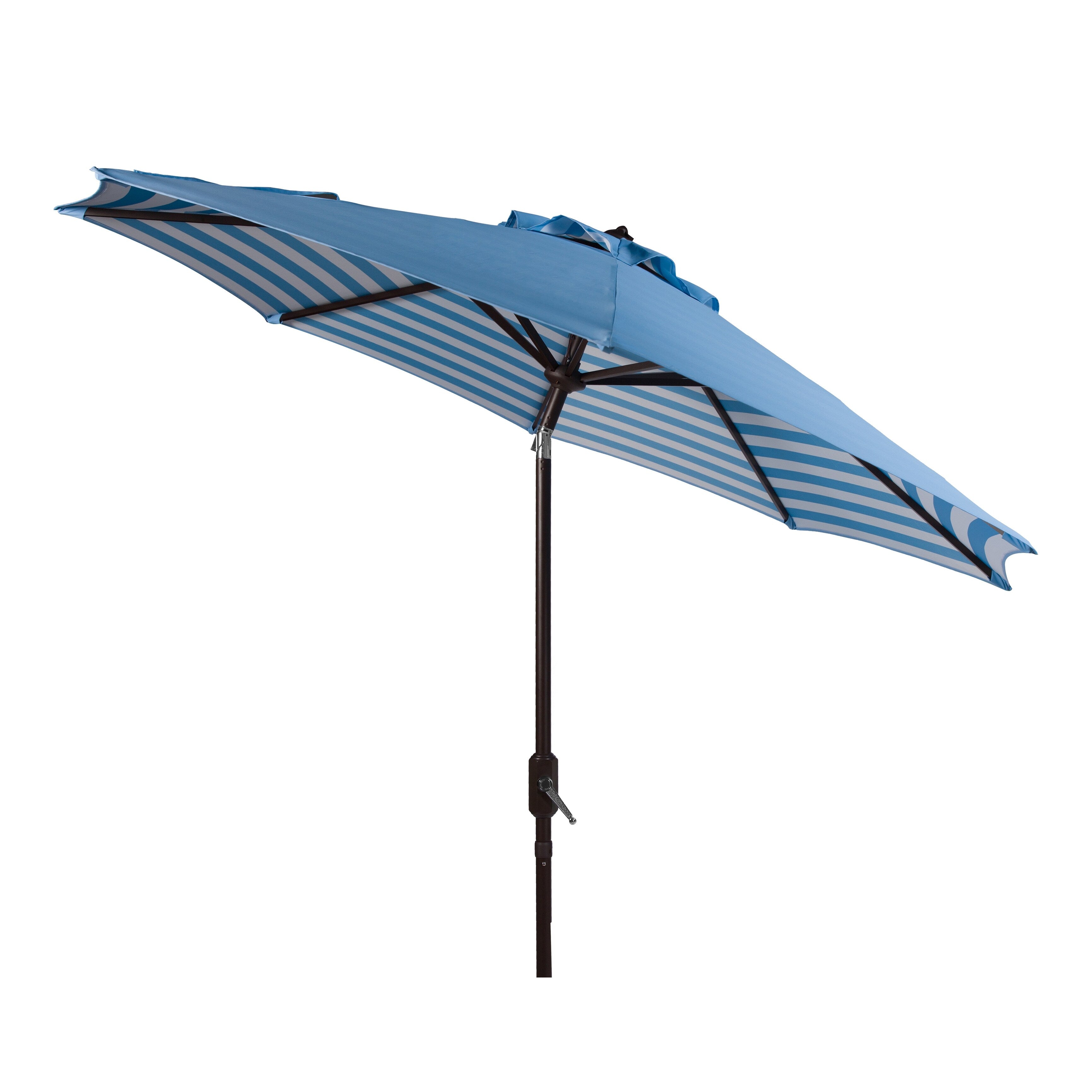 Parasol d'extérieur à manivelle rayé SAFAVIEH Hadire Inside Out de 9 pieds