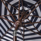 Parasol d'extérieur à manivelle rayé SAFAVIEH Hadire Inside Out de 9 pieds