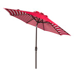 Parasol d'extérieur à manivelle rayé SAFAVIEH Hadire Inside Out de 9 pieds