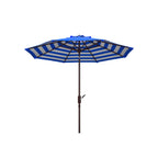 Parasol d'extérieur à manivelle rayé SAFAVIEH Hadire Inside Out de 9 pieds