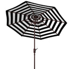 Parasol d'extérieur à manivelle rayé SAFAVIEH Hadire Inside Out de 9 pieds