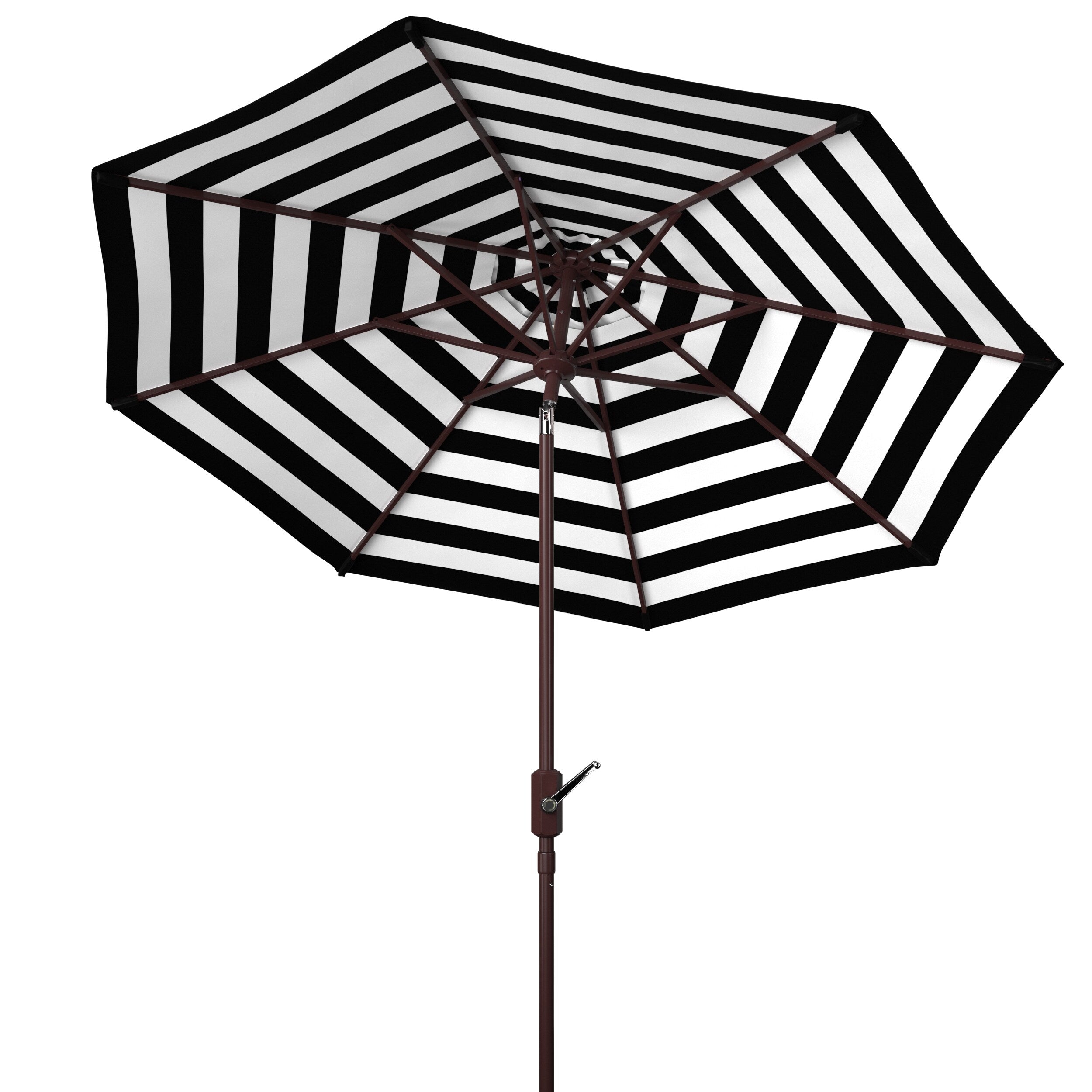 Parasol d'extérieur à manivelle rayé SAFAVIEH Hadire Inside Out de 9 pieds