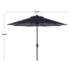 Parasol d'extérieur à manivelle rayé SAFAVIEH Hadire Inside Out de 9 pieds