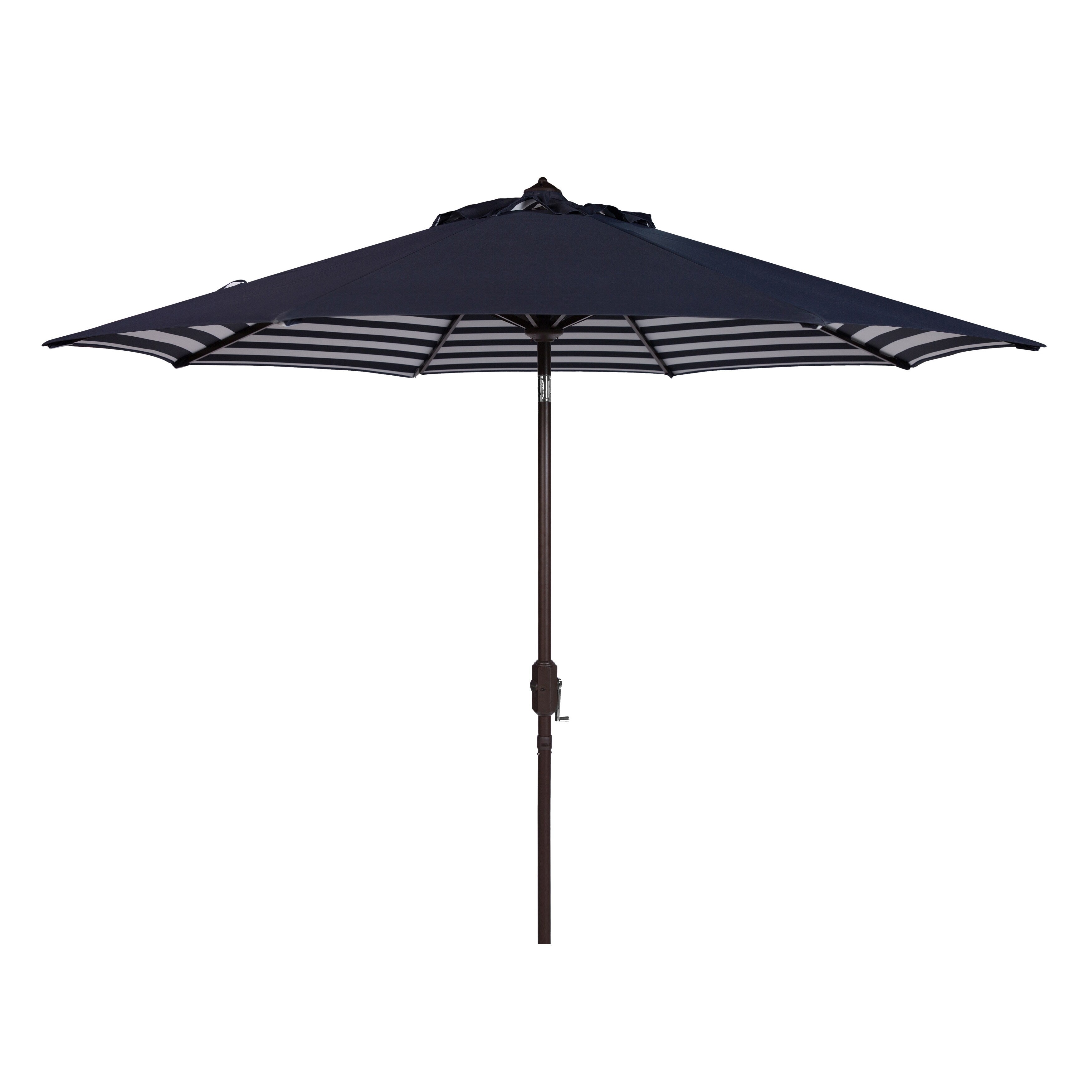 Parasol d'extérieur à manivelle rayé SAFAVIEH Hadire Inside Out de 9 pieds
