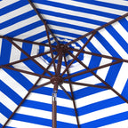 Parasol d'extérieur à manivelle rayé SAFAVIEH Hadire Inside Out de 9 pieds