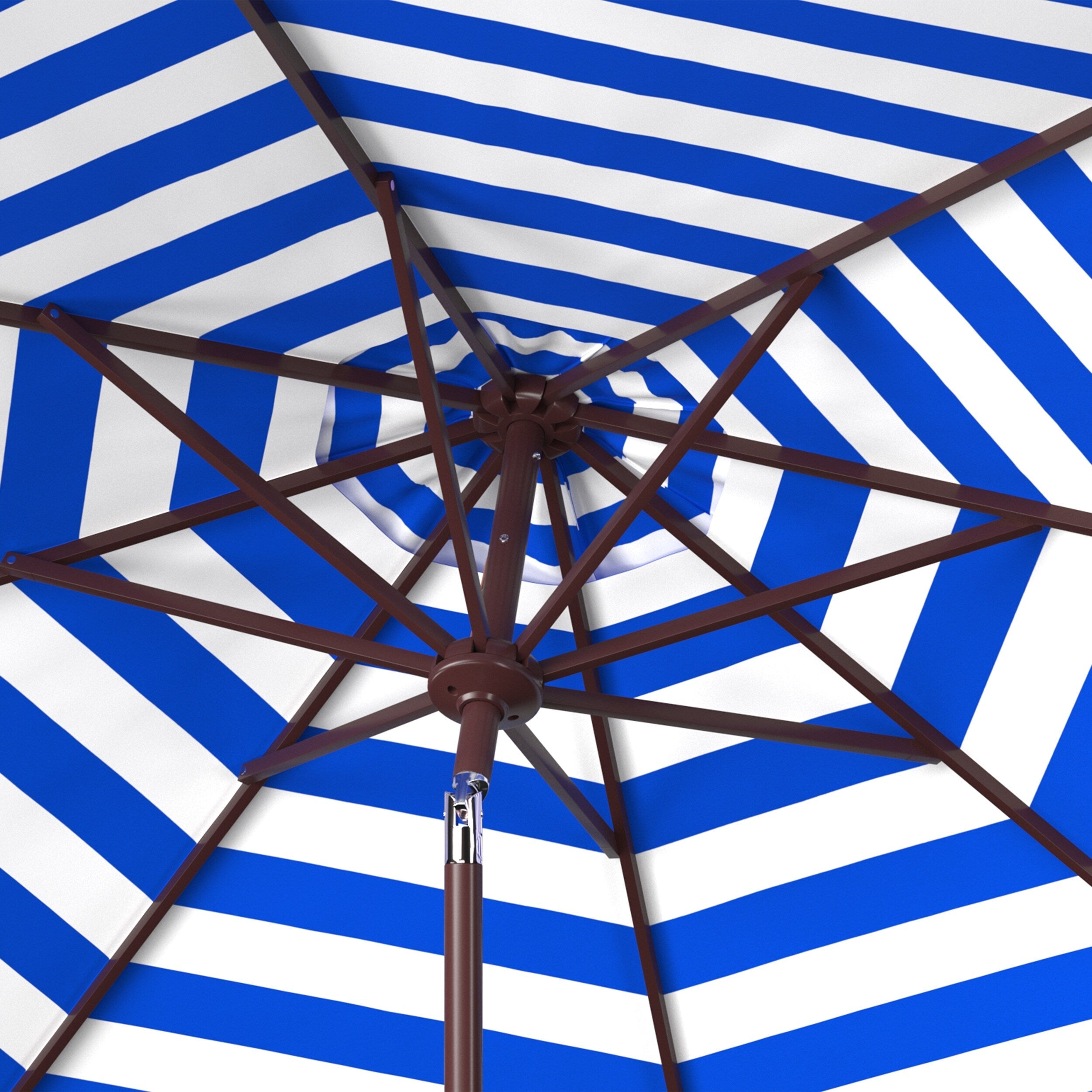 Parasol d'extérieur à manivelle rayé SAFAVIEH Hadire Inside Out de 9 pieds
