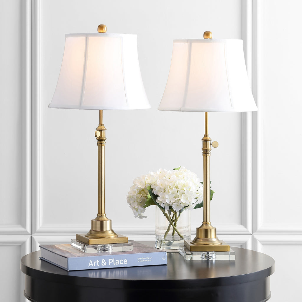 SAFAVIEH Lighting Amande Lot de 2 lampes de table à hauteur réglable 27-31 pouces (13 L x 13 P x 31 H)