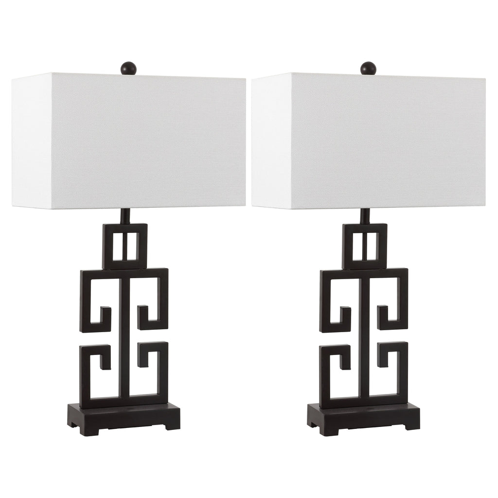 Lampe de table Chantelle de SAFAVIEH Lighting, 29 pouces, finition or antique grecque (lot de 2) - 16 L x 9 P x 29 H