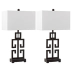 Lampe de table Chantelle de SAFAVIEH Lighting, 29 pouces, finition or antique grecque (lot de 2) - 16 L x 9 P x 29 H