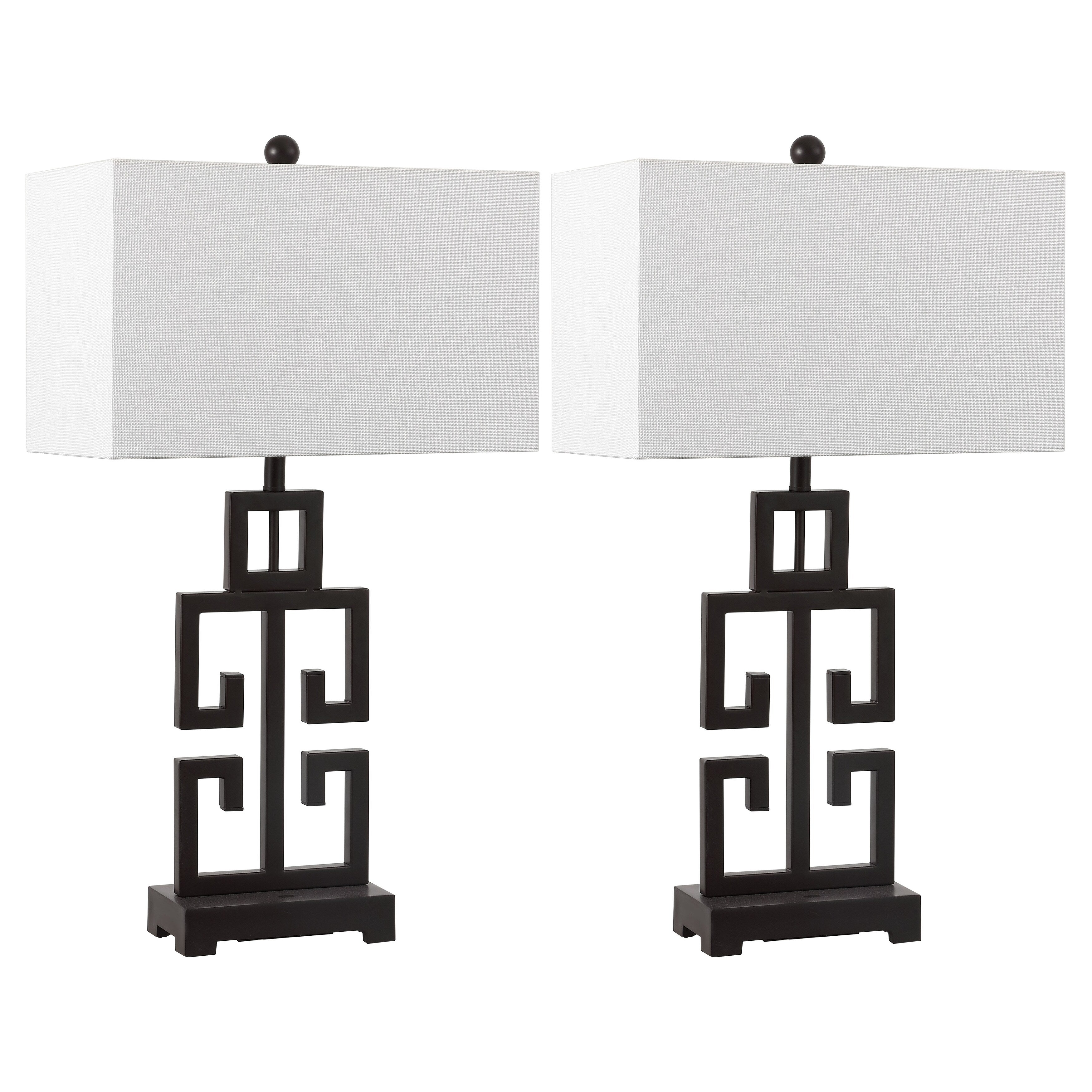 Lampe de table Chantelle de SAFAVIEH Lighting, 29 pouces, finition or antique grecque (lot de 2) - 16 L x 9 P x 29 H