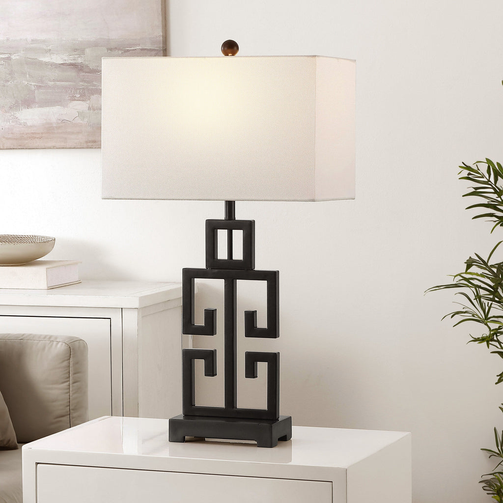 Lampe de table Chantelle de SAFAVIEH Lighting, 29 pouces, finition or antique grecque (lot de 2) - 16 L x 9 P x 29 H