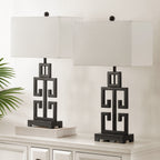 Lampe de table Chantelle de SAFAVIEH Lighting, 29 pouces, finition or antique grecque (lot de 2) - 16 L x 9 P x 29 H