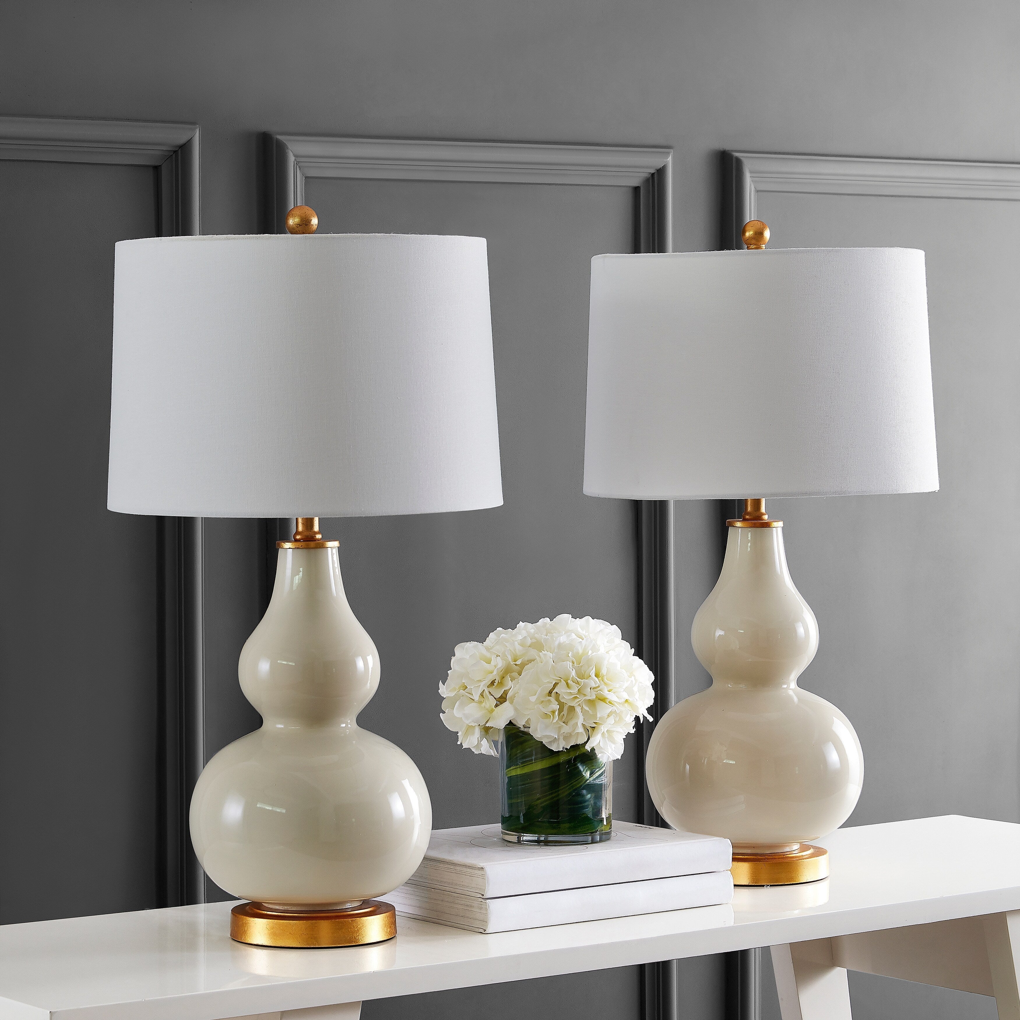 Lampe de table SAFAVIEH Lighting Diede Gourd (lot de 2) - 15 x 15 x 28,5 cm - 15 L x 15 P x 29 H
