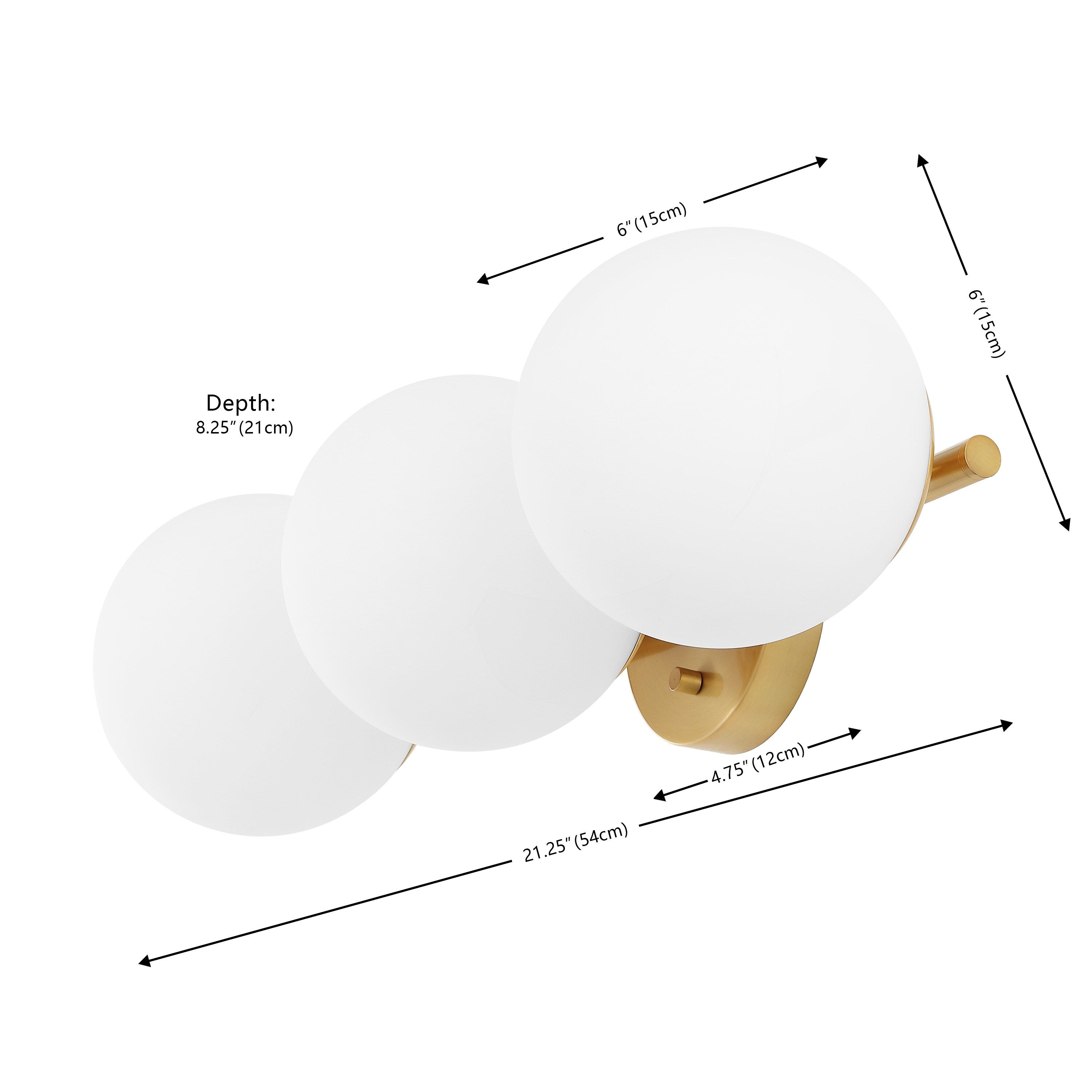 Applique murale traditionnelle SAFAVIEH Lighting Lambrini 21 (3 ampoules) - 6 L x 8 P x 21 H - 21 L x 8 P x 6 H