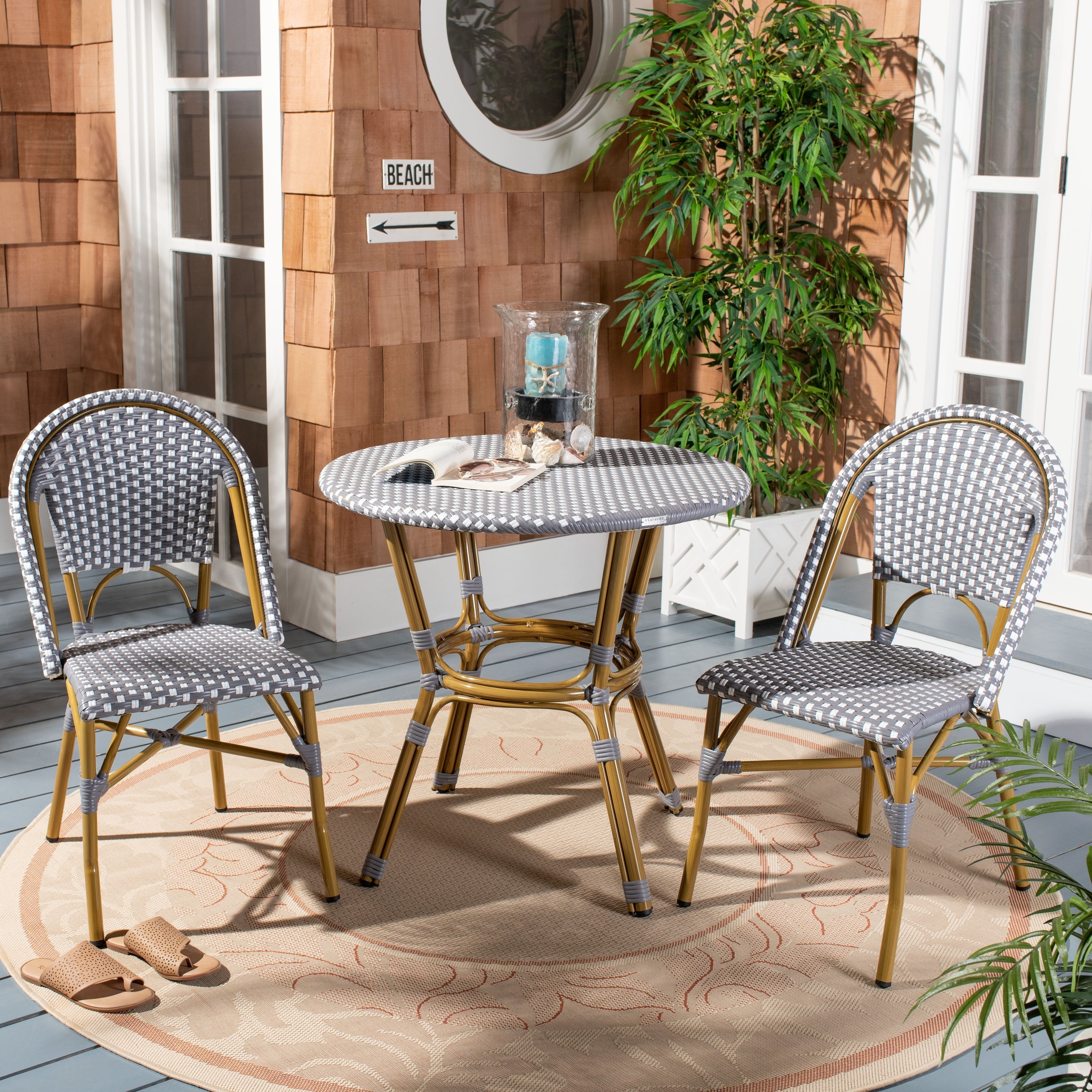 Chaise de salle à manger empilable SAFAVIEH Marolyn (lot de 2) - 18 L x 22 P x 35 H