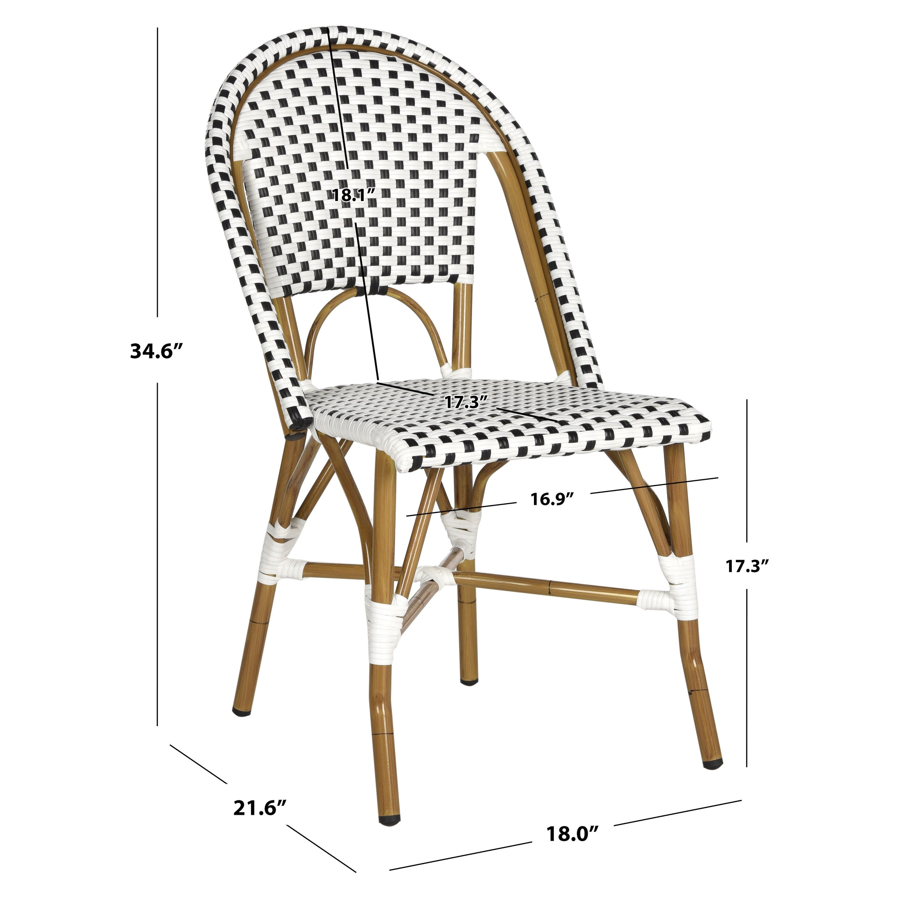 Chaise de salle à manger empilable SAFAVIEH Marolyn (lot de 2) - 18 L x 22 P x 35 H