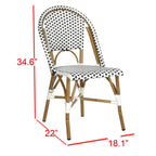 Chaise de salle à manger empilable SAFAVIEH Marolyn (lot de 2) - 18 L x 22 P x 35 H
