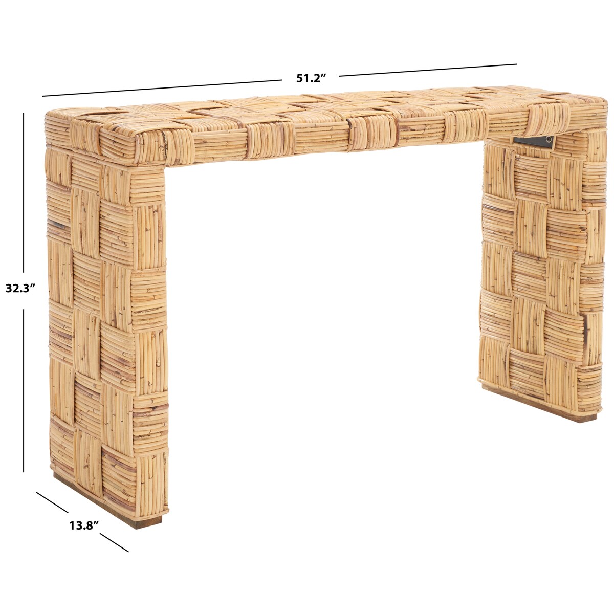 Console en rotin Mindel SAFAVIEH - 51 L x 14 P x 32 H