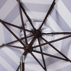 Parapluie à manivelle rayé SAFAVIEH Nargiz de 2,7 m, à motif festonné