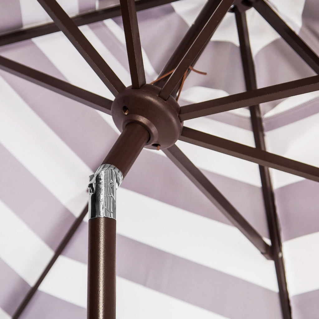 Parapluie à manivelle rayé SAFAVIEH Nargiz de 2,7 m, à motif festonné