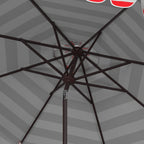 Parapluie à manivelle rayé SAFAVIEH Nargiz de 2,7 m, à motif festonné