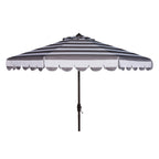 Parapluie à manivelle rayé SAFAVIEH Nargiz de 2,7 m, à motif festonné