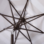 Parapluie à manivelle rayé SAFAVIEH Nargiz de 2,7 m, à motif festonné