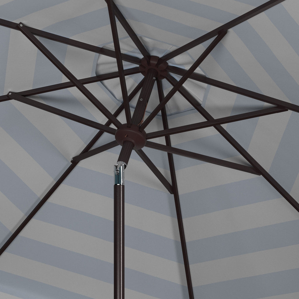 Parapluie à manivelle rayé SAFAVIEH Nargiz de 2,7 m, à motif festonné