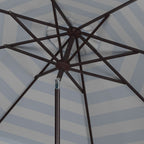 Parapluie à manivelle rayé SAFAVIEH Nargiz de 2,7 m, à motif festonné