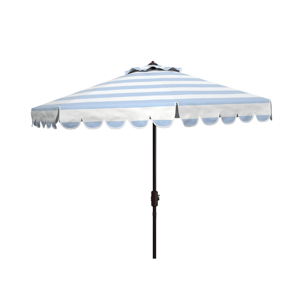 Parapluie à manivelle rayé SAFAVIEH Nargiz de 2,7 m, à motif festonné