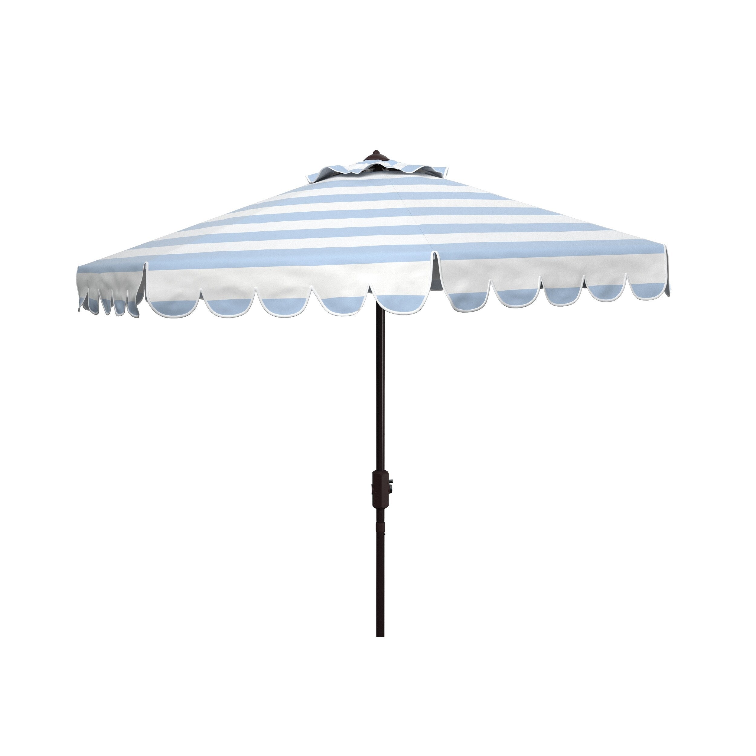 Parapluie à manivelle rayé SAFAVIEH Nargiz de 2,7 m, à motif festonné