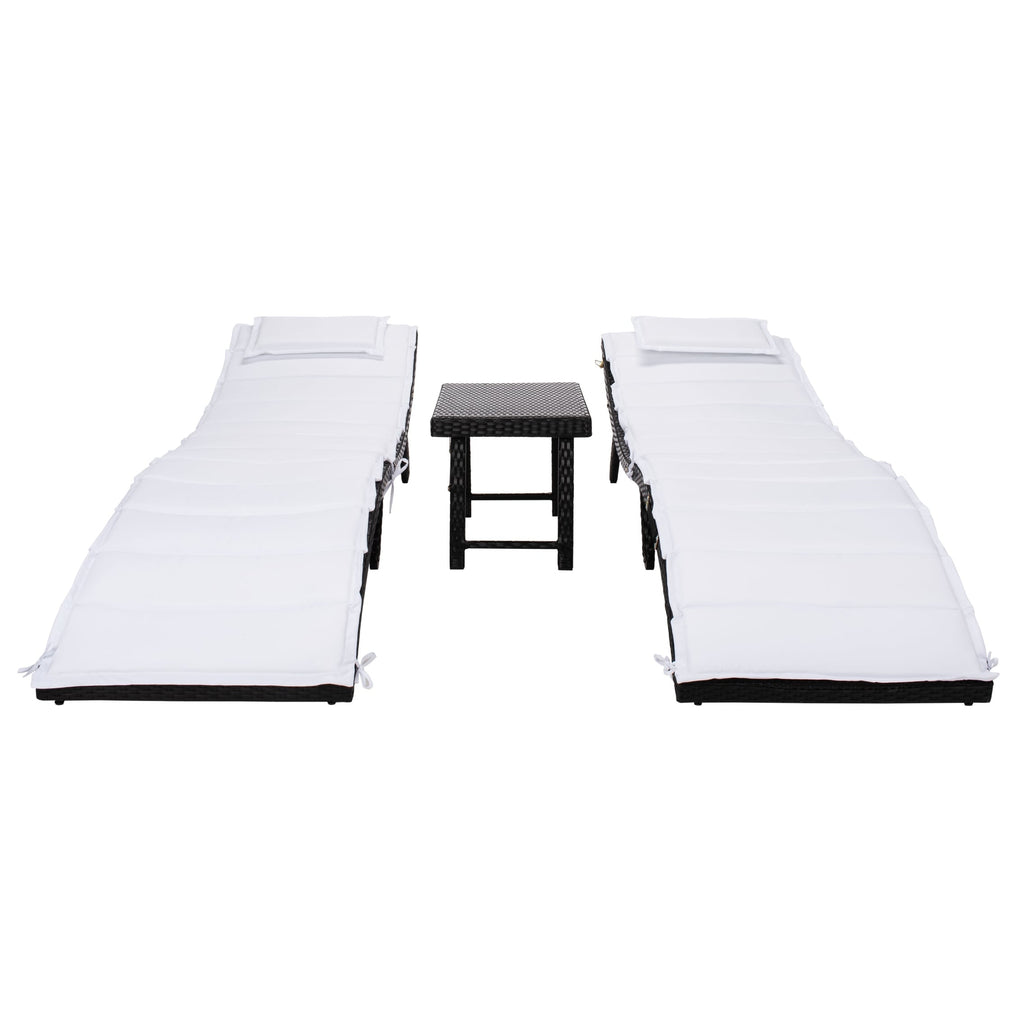 Ensemble de chaises longues d'extérieur Blaguna 3 pièces SAFAVIEH - 83 L x 20 P x 24 H