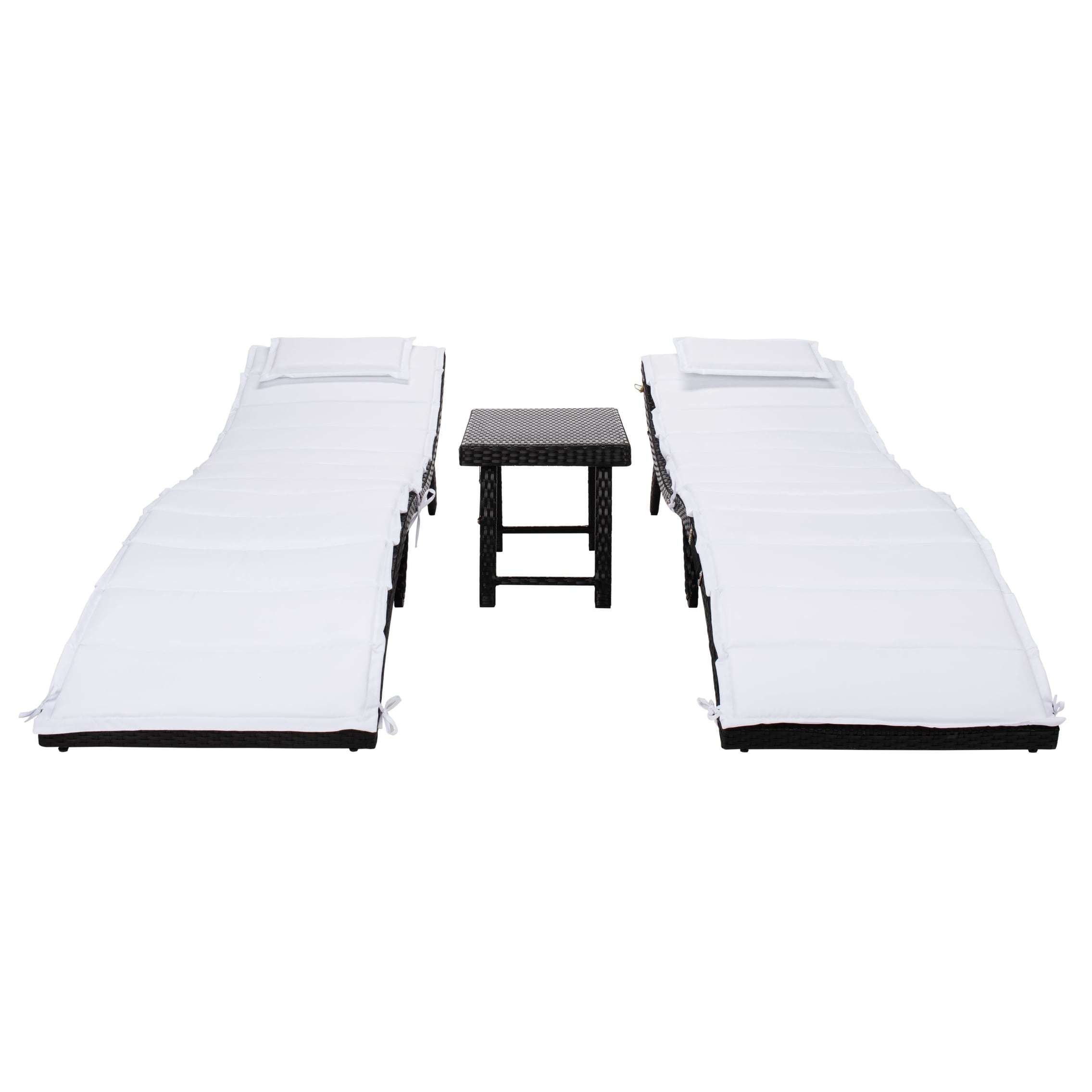 Ensemble de chaises longues d'extérieur Blaguna 3 pièces SAFAVIEH - 83 L x 20 P x 24 H