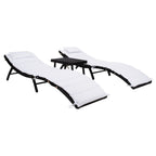 Ensemble de chaises longues d'extérieur Blaguna 3 pièces SAFAVIEH - 83 L x 20 P x 24 H