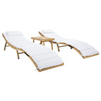 Ensemble de chaises longues d'extérieur Blaguna 3 pièces SAFAVIEH - 83 L x 20 P x 24 H