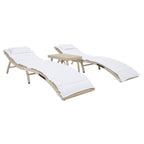 Ensemble de chaises longues d'extérieur Blaguna 3 pièces SAFAVIEH - 83 L x 20 P x 24 H