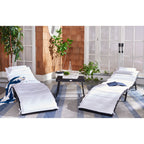 Ensemble de chaises longues d'extérieur Blaguna 3 pièces SAFAVIEH - 83 L x 20 P x 24 H