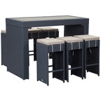SAFAVIEH Ensemble de bar extérieur Euda (7 pièces) - 29Lx59Px42H