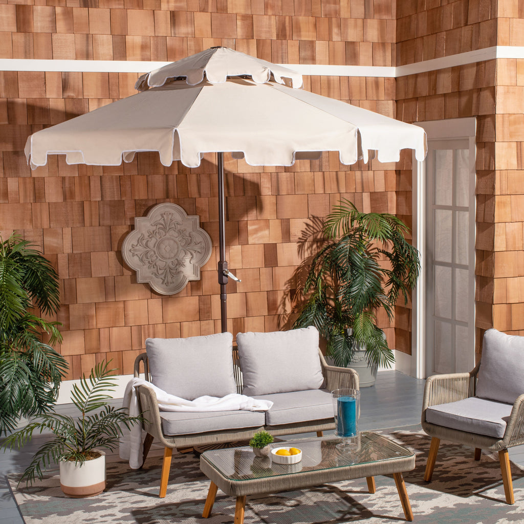 Parasol de marché double SAFAVIEH Outdoor Livia 9 pieds, base non incluse