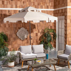 Parasol de marché double SAFAVIEH Outdoor Livia 9 pieds, base non incluse
