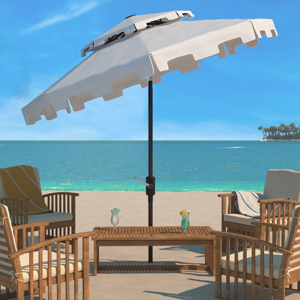 Parasol de marché double SAFAVIEH Outdoor Livia 9 pieds, base non incluse