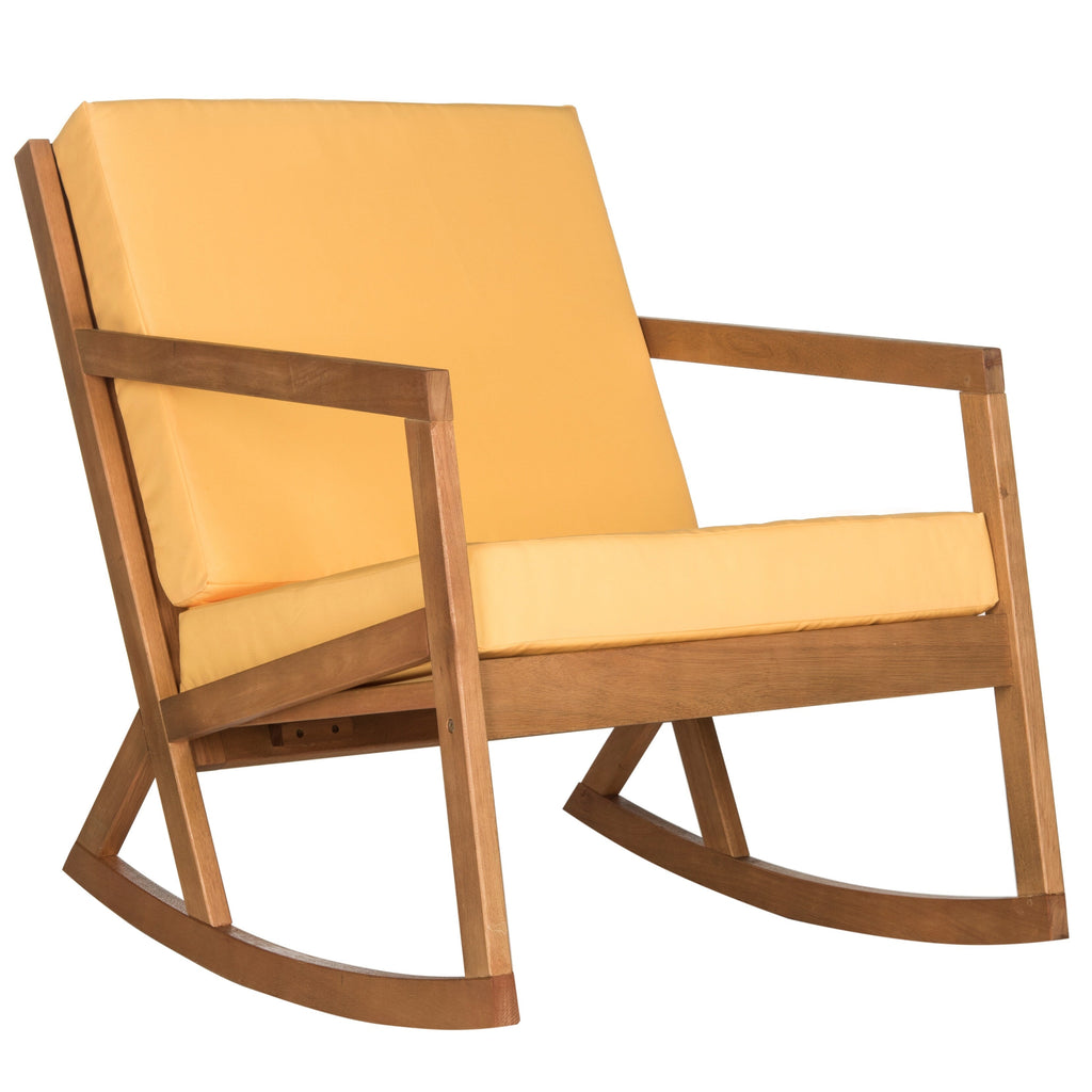 Chaise à bascule d'extérieur Makaila de SAFAVIEH avec coussin - 26 L x 31 P x 38 H