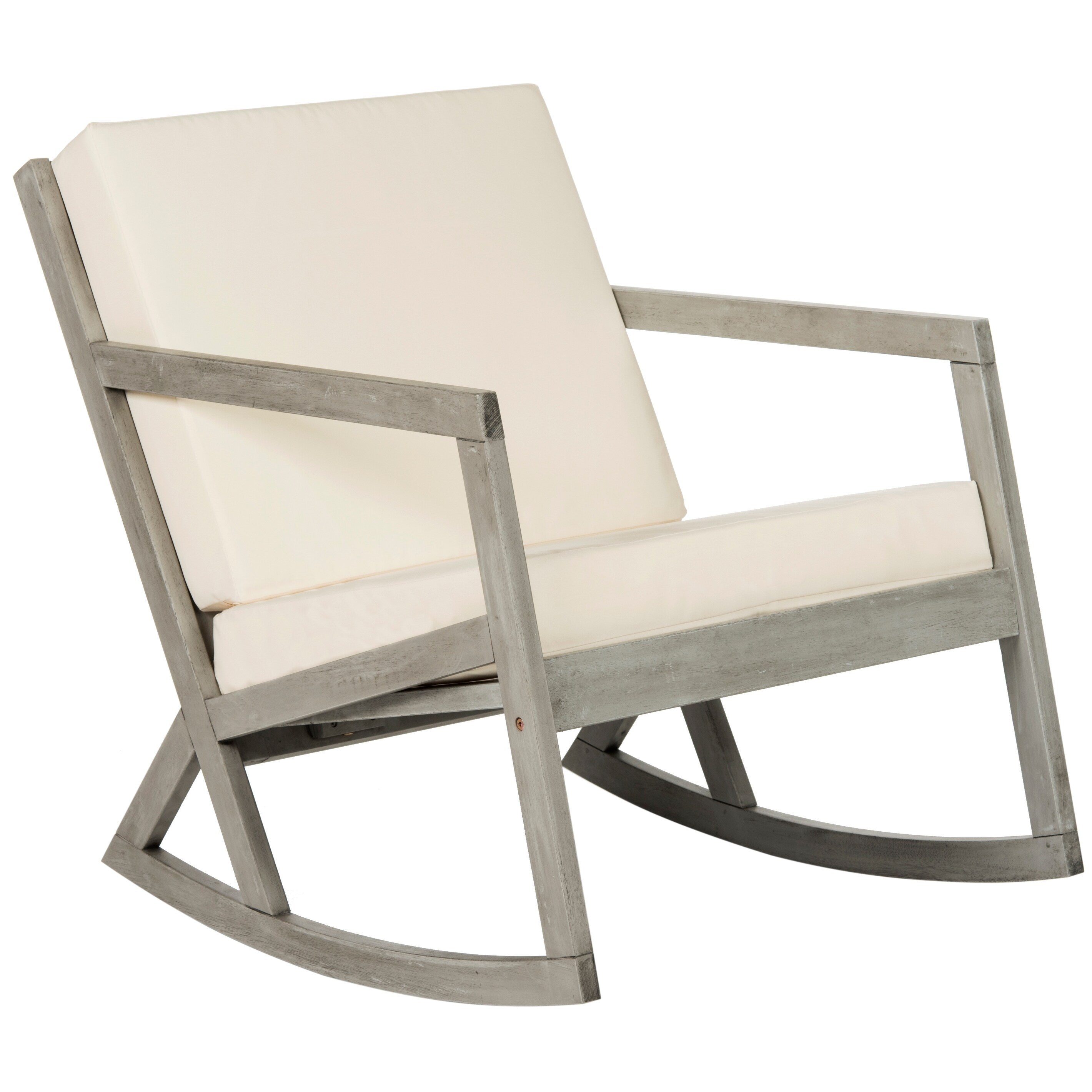 Chaise à bascule d'extérieur Makaila de SAFAVIEH avec coussin - 26 L x 31 P x 38 H
