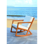 Chaise à bascule d'extérieur Makaila de SAFAVIEH avec coussin - 26 L x 31 P x 38 H